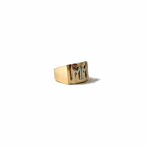 Bague 58 Chevalière tank en or jaune 58 Facettes REF24038-202