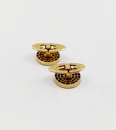 Boutons de col Art déco en or 18K, perle, diamants et saphirs 58 Facettes A07461