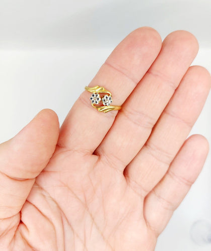 Bague 59 Bague toi et moi antique en or 18k et diamants taille rose 58 Facettes A07466