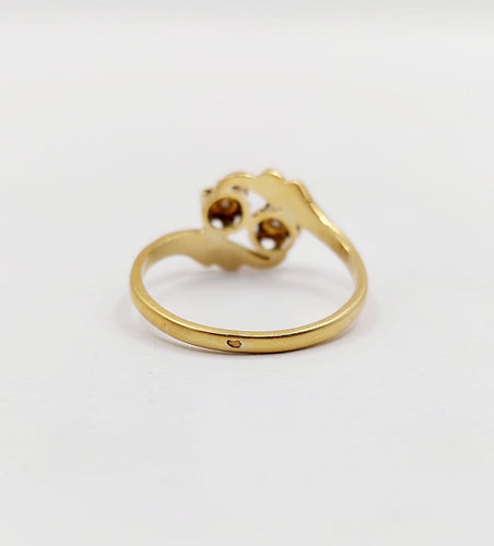 Bague 59 Bague toi et moi antique en or 18k et diamants taille rose 58 Facettes A07466