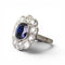 Bague 53 Marguerite - Bague en platine avec saphir et diamants 58 Facettes