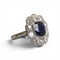 Bague 53 Marguerite - Bague en platine avec saphir et diamants 58 Facettes