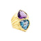 Bague 56 Bague Cœurs en or jaune, améthyste et topaze 58 Facettes 35754