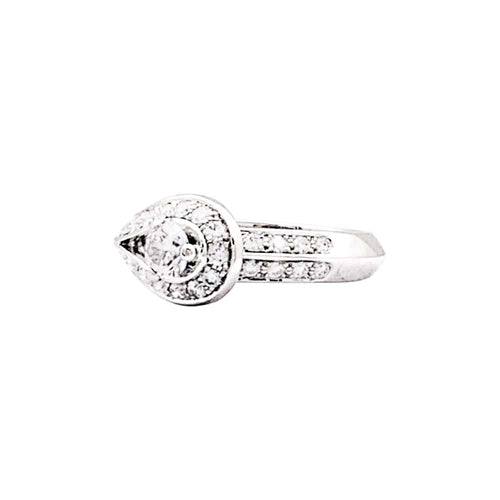 Bague 54 Van Cleef & Arpels Solitaire Couture - Bague en platine et diamants 58 Facettes 34944
