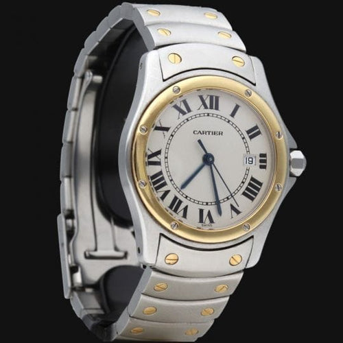 Montre Cartier Santos Galbée - Montre en or jaune et acier 58 Facettes MT44318