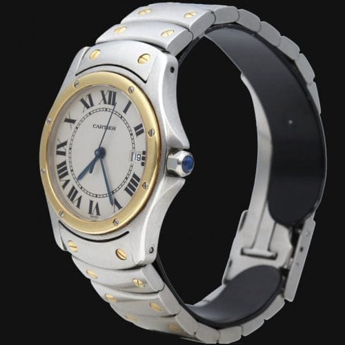 Montre Cartier Santos Galbée - Montre en or jaune et acier 58 Facettes MT44318