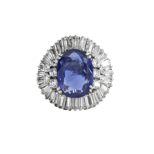 Bague 50 Bague en platine, saphir et diamants 58 Facettes OC-61100180