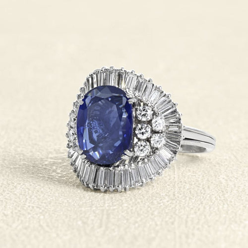 Bague 50 Bague en platine, saphir et diamants 58 Facettes OC-61100180