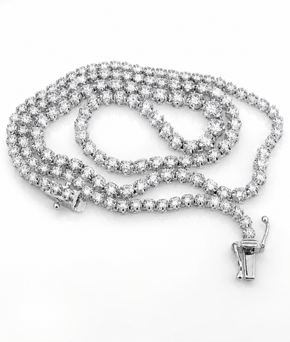 Collier Collier rivière en or blanc 18 carats et diamants naturels 58 Facettes Riv