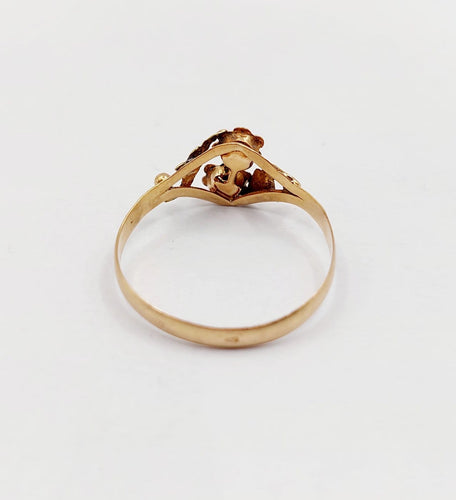 Bague 59 Bague Toi et Moi victorienne en or rose 18k 58 Facettes A07467