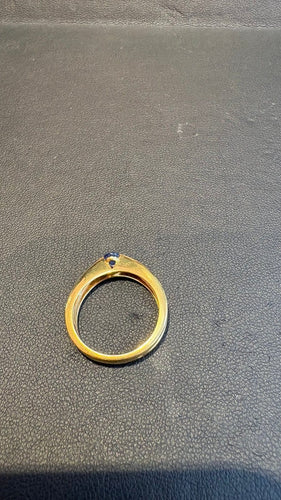 Bague 56 Bague saphir et diamants en or jaune 58 Facettes Bague 001