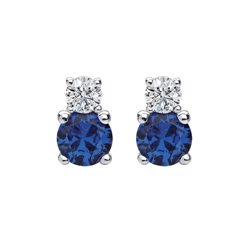 Boucles d'oreilles Aitches Single Tulip - Boucles d'oreilles en or blanc 18K, saphirs et diamants 58 Facettes GER1337BL
