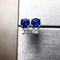 Boucles d'oreilles Single Tulip - Boucles d'oreilles en or blanc 18K, saphirs et diamants 58 Facettes GER1337BL