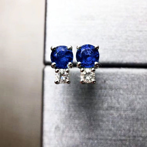 Boucles d'oreilles Aitches Single Tulip - Boucles d'oreilles en or blanc 18K, saphirs et diamants 58 Facettes GER1337BL