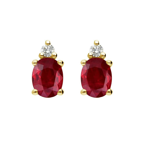 Boucles d'oreilles Aitches Single Tulip - Boucles d'oreilles en or 18K, rubis et diamants 58 Facettes GER1347RB