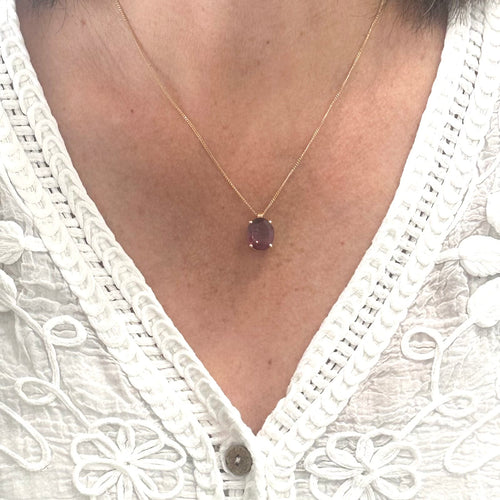Pendentif Pendentif en or jaune et tourmaline rose 58 Facettes Z1351845