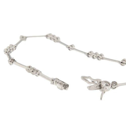 Bracelet Bracelet à segments en or blanc et diamants 58 Facettes G3975