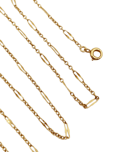 Chaîne vintage - Collier en or 18K à mailles forçat et agrafes