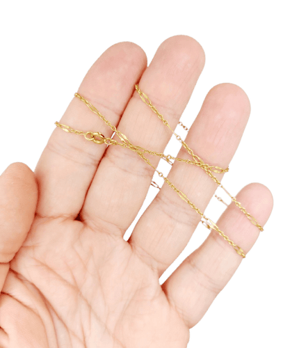 Chaîne vintage - Collier en or 18K à mailles forçat et agrafes