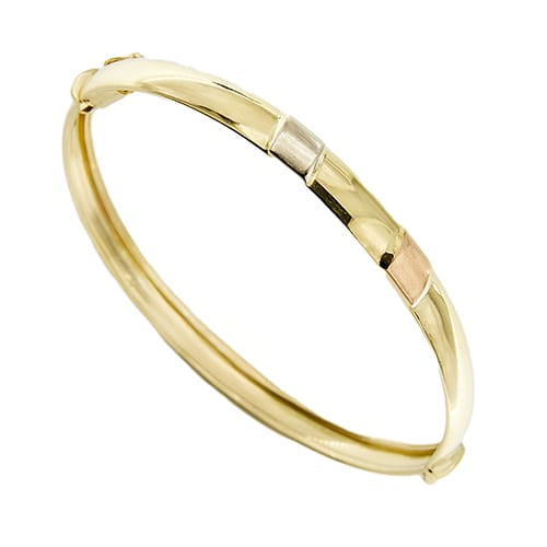 Bracelet rigide en or jaune, blanc et rose 18 ct 58 Facettes 39829