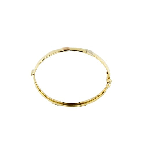 Bracelet rigide en or jaune, blanc et rose 18 ct 58 Facettes 39829