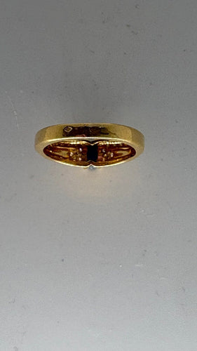 Bague 54 Bague en or jaune avec saphir et diamants 58 Facettes Bague 55367