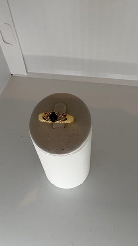Bague 54 Bague en or jaune avec saphir et diamants 58 Facettes Bague 55367