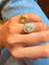 Bague 52 Pompadour - Bague en or blanc et platine, diamant jaune 58 Facettes adadda