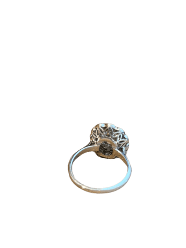 Bague 52 Pompadour - Bague en or blanc et platine, diamant jaune 58 Facettes adadda