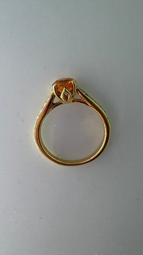 Bague 52 Bague en or jaune avec saphir orange et diamants 58 Facettes Bague 35121