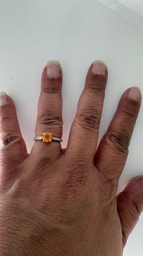Bague 52 Bague en or jaune avec saphir orange et diamants 58 Facettes Bague 35121