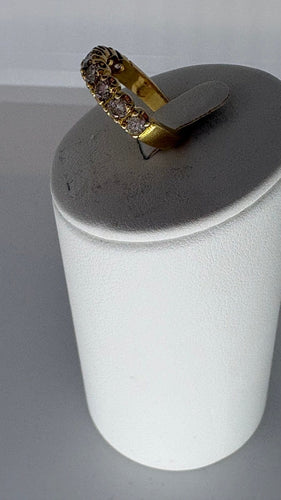 Bague 48 Demi-alliance - Bague en or jaune et diamants 58 Facettes Bague 11336