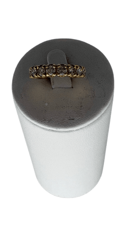 Bague 48 Demi-alliance - Bague en or jaune et diamants 58 Facettes Bague 11336