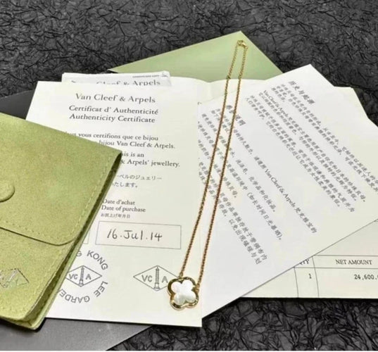 Pendentif Van Cleef & Arpels Pure Alhambra - Pendentif en or jaune et nacre blanche 58 Facettes jnci117