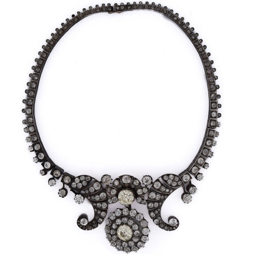 Collier Collier ancien en or et argent avec diamants taille ancienne 58 Facettes CL131 128-59 (000069)