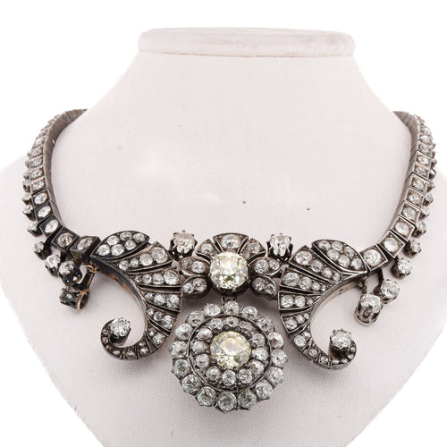 Collier Collier ancien en or et argent avec diamants taille ancienne 58 Facettes CL131 128-59 (000069)