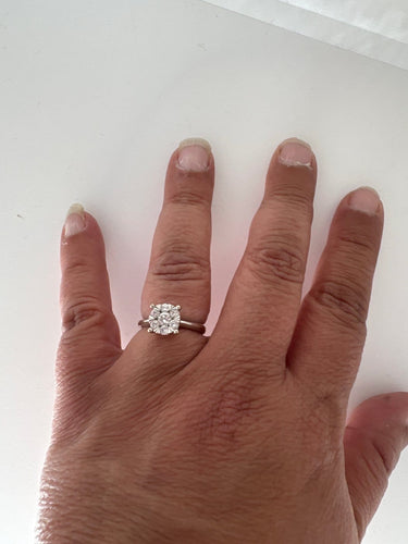 Bague 49 Bague en or blanc et diamants 58 Facettes Bague 08135