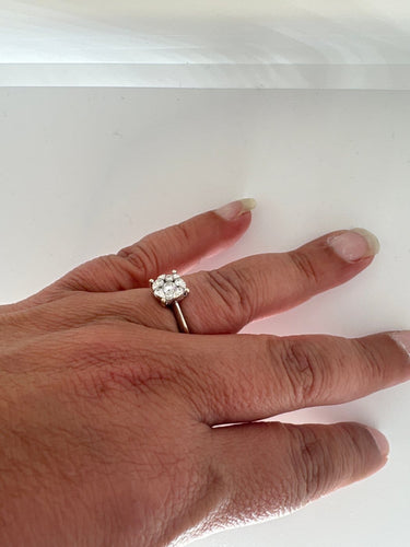 Bague 49 Bague en or blanc et diamants 58 Facettes Bague 08135