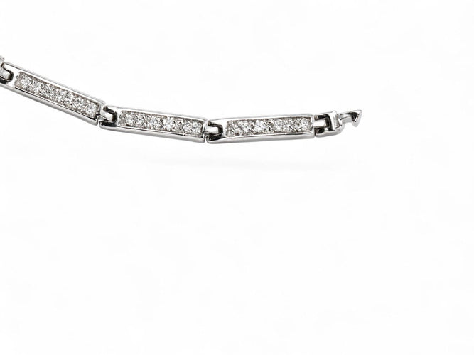 Bracelet Ligne Éclatante - Bracelet en or blanc et diamants 58 Facettes fb2