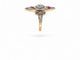 Bague 51 Bague marquise Art Nouveau en or et platine, diamants et saphirs 58 Facettes fba