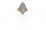 Bague 49 Soleil Diamanté - Bague navette en or jaune et diamants 58 Facettes fbs