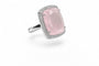 Bague 53 Rosalia Impériale - Bague en or blanc, quartz rose et diamants 58 Facettes fbr