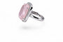 Bague 53 Rosalia Impériale - Bague en or blanc, quartz rose et diamants 58 Facettes fbr