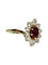 Bague 57 Bague marguerite en or blanc, rubis non chauffé et diamants 58 Facettes 1854