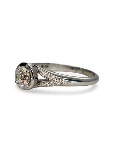 Bague 53 Bulgari Incontro d'Amore - Solitaire en platine et diamants 58 Facettes 2030