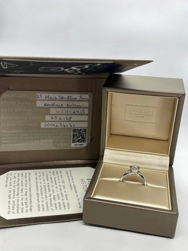 Bague 53 Bulgari Incontro d'Amore - Solitaire en platine et diamants 58 Facettes 2030