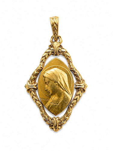 Pendentif Médaille religieuse en or jaune 58 Facettes Médaille