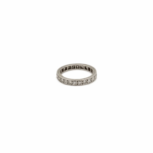 Bague 55 Alliance - Bague américaine en platine diamants 58 Facettes REF24076-239
