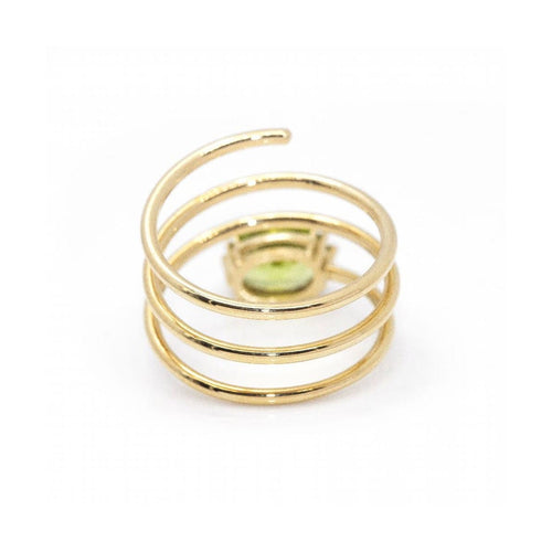 Bague Bague spirale en or jaune 18 ct, péridot et diamant 58 Facettes UKD360105