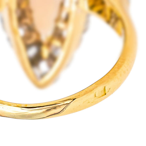 Bague 47.5 Bague marquise en or jaune et blanc, opale et diamants 58 Facettes 5062435CN
